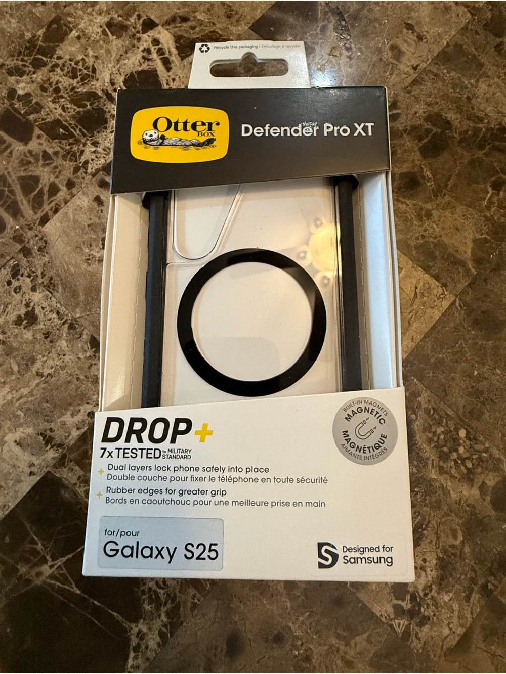 New OtterBox Defender Pro XT Case for Galaxy S25 — Clear with Black Accents